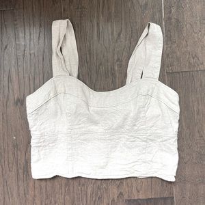 Abercrombie linen cropped tank